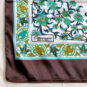 Vintage Ottoman Made in Turkey Long Floral Scarf